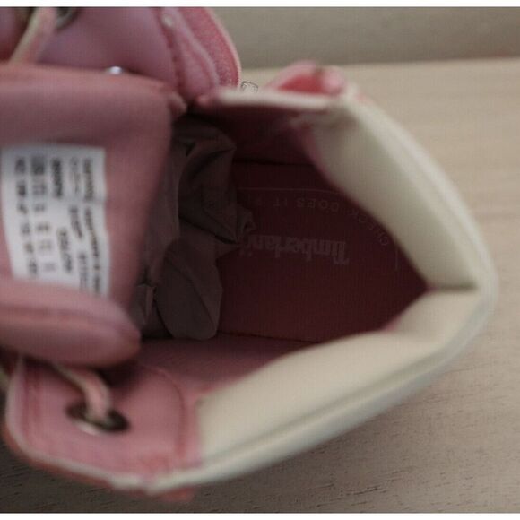 Timberland Toddler Girls' Sz 8M Light Pink Nubuck Pokey Pine 6" Side Zip Boots - Picture 8 of 14